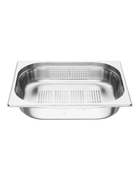 Bac Gastronorme inox perforé GN 1/2 65mm Vogue - 4L