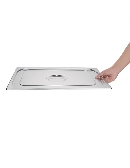Couvercle GN 1/1 inox Vogue - Durable et polyvalent