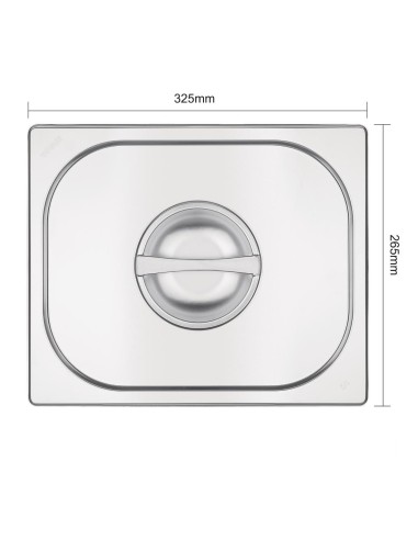 Couvercle GN 1/2 inox Vogue - Qualité 201