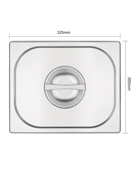 Couvercle GN 1/2 inox Vogue - Qualité 201