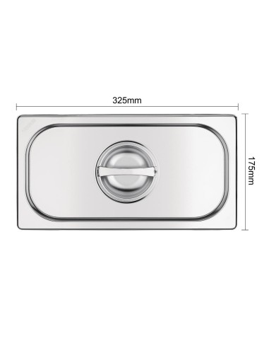 Couvercle GN 1/3 inox Vogue - Haute durabilité