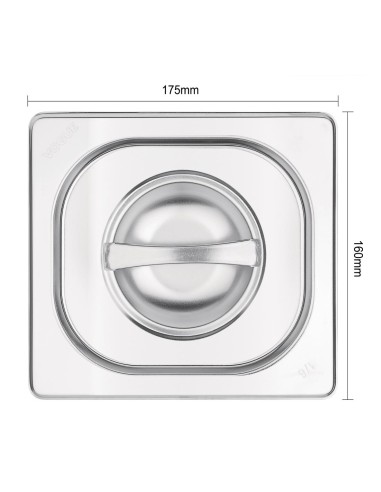 Couvercle GN 1/6 inox Vogue - Qualité 201