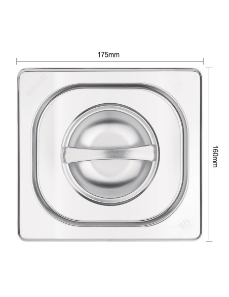 Couvercle GN 1/6 inox Vogue - Qualité 201