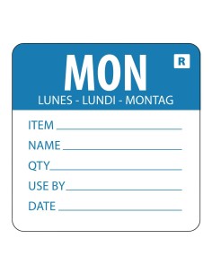 Etiquettes amovibles Hygiplas Lundi - lot de 500