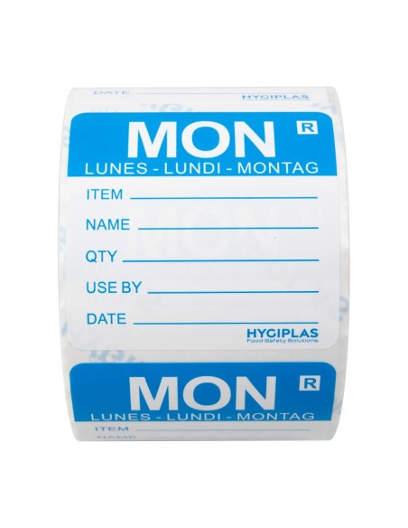 Etiquettes amovibles Hygiplas Lundi - lot de 500