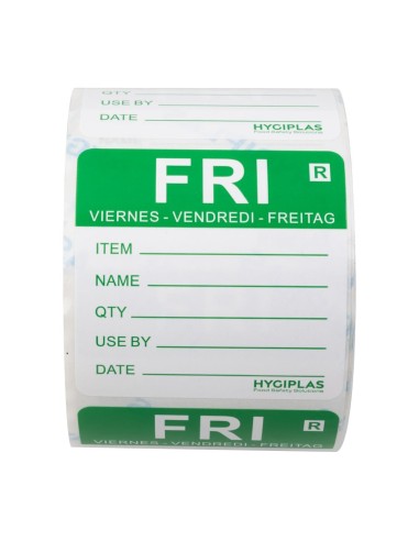 Etiquette amovible Hygiplas Vendredi - Lot 500