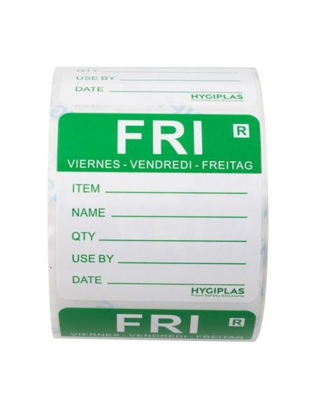 Etiquette amovible Hygiplas Vendredi - Lot 500