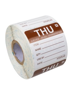 Etiquette amovible Hygiplas Jeudi - Lot de 500 2