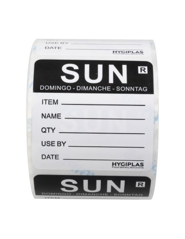 Etiquette amovible Hygiplas Dimanche - lot de 500