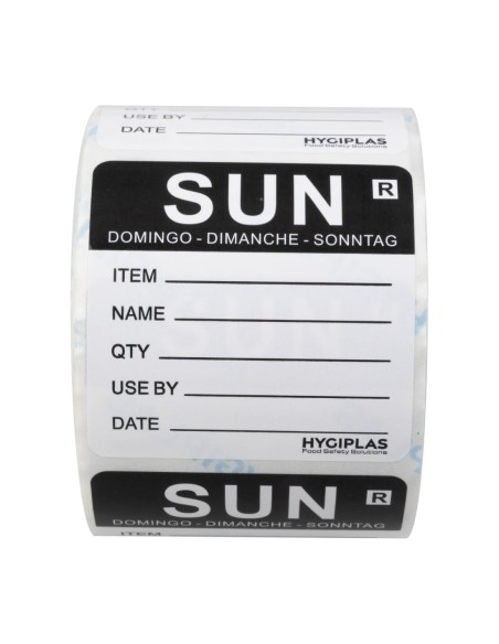 Etiquette amovible Hygiplas Dimanche - lot de 500