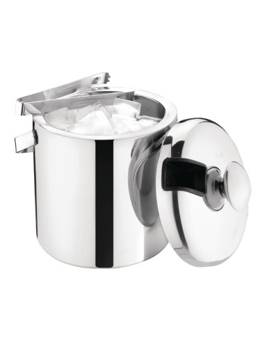 Seau à glace inox 1,23L avec pince - Olympia