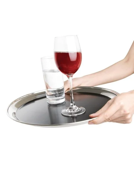 Plateau de bar rond inox antidérapant Olympia 305mm