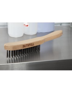Brosse métallique de grill Faithfull - poignée bois 2