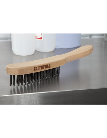 Brosse métallique de grill Faithfull - poignée bois