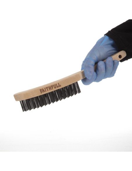 Brosse métallique de grill Faithfull - poignée bois