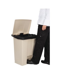 Conteneur à pédale Rubbermaid Step-On 68L beige - cuisine pro 2