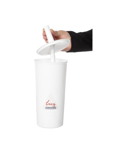 Brosse WC et support blancs Jantex - Design discret