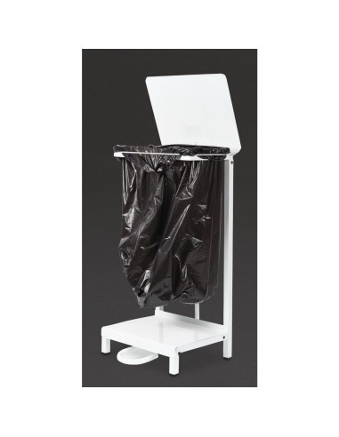 Support sacs poubelle Jantex blanc - 80L, acier