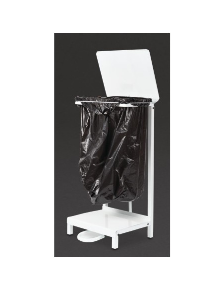 Support sacs poubelle Jantex blanc - 80L, acier