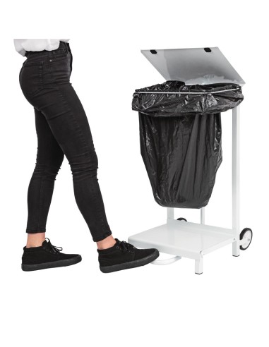 Support de sacs poubelles mobile Jantex - blanc