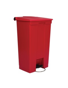 Conteneur à pédale Rubbermaid rouge 87 L - Poubelle professionnelle