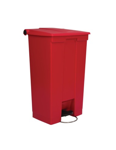 Conteneur à pédale Rubbermaid rouge 87 L - Poubelle professionnelle