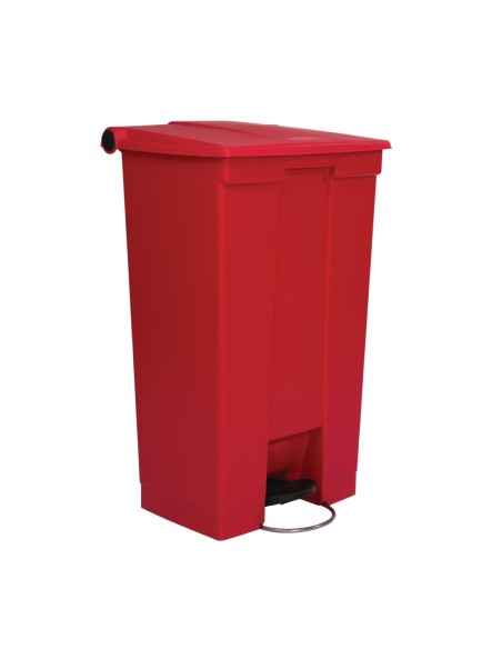 Conteneur à pédale Rubbermaid rouge 87 L - Poubelle professionnelle