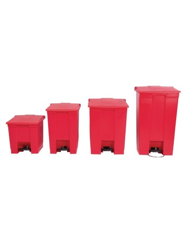 Conteneur à pédale Rubbermaid rouge 87 L - Poubelle professionnelle