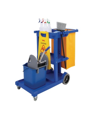 Chariot de ménage Jantex - bleu, multi-usages