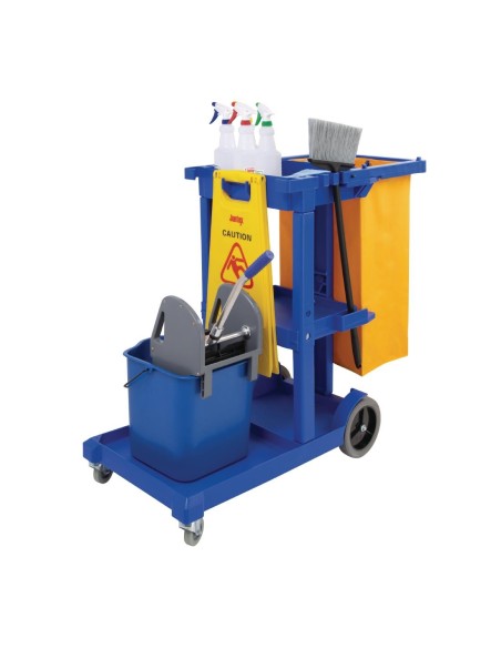 Chariot de ménage Jantex - bleu, multi-usages