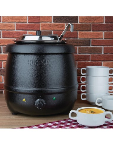 Marmite à soupe noire Buffalo 10L - Chauffage doux