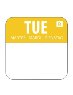 Etiquettes alimentaires jaune Hygiplas 24mm - Lot de 1000