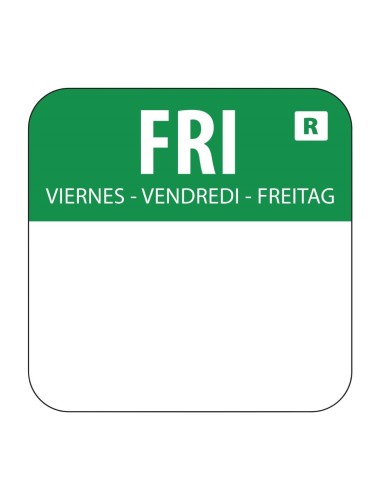 Etiquettes alimentaires vert Hygiplas 24mm - Lot de 1000