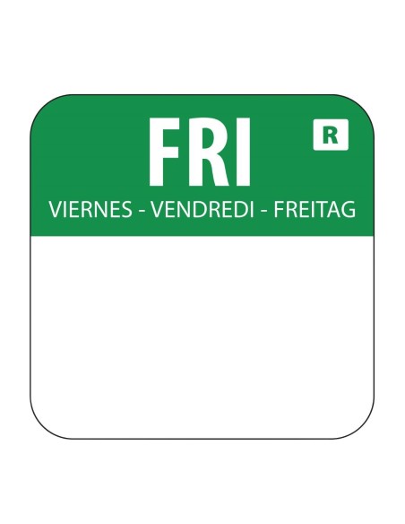 Etiquettes alimentaires vert Hygiplas 24mm - Lot de 1000
