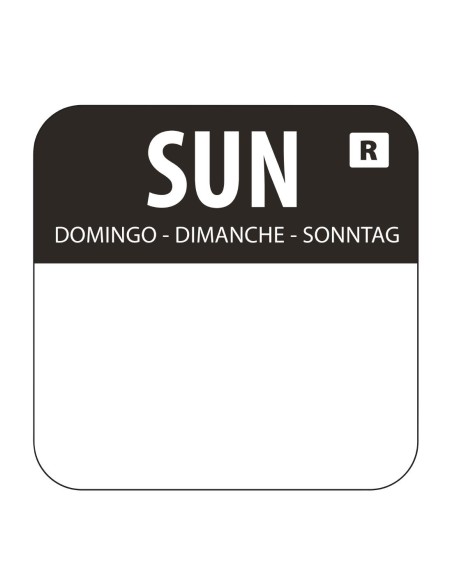 Etiquettes alimentaires noir Hygiplas 24mm - Lot 1000
