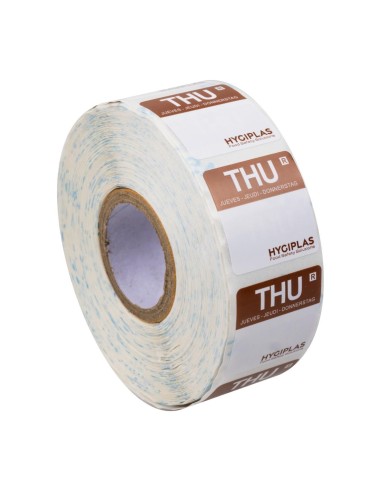 Etiquettes alimentaires code couleur marron Hygiplas 24mm - Lot 1000
