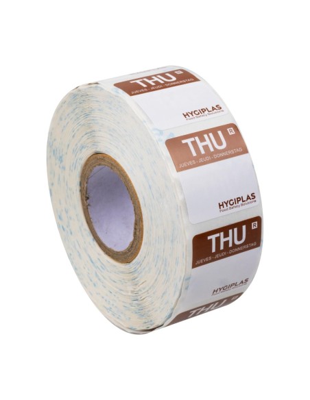 Etiquettes alimentaires code couleur marron Hygiplas 24mm - Lot 1000