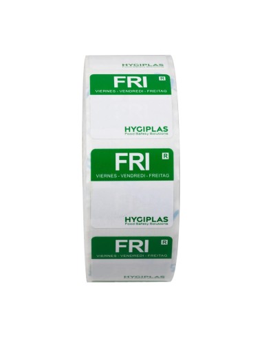 Etiquettes alimentaires vert Hygiplas 24mm - Lot de 1000