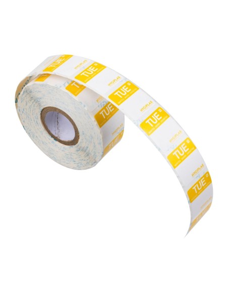 Etiquettes alimentaires jaune Hygiplas 24mm - Lot de 1000