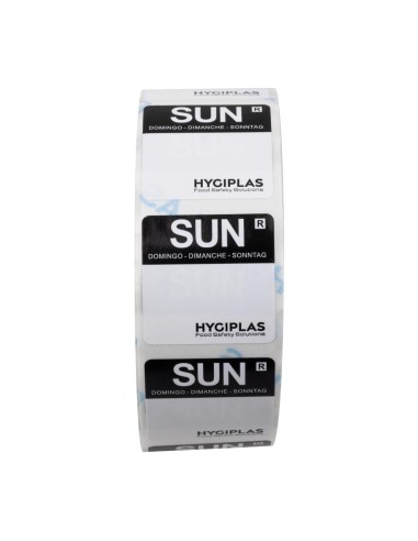 Etiquettes alimentaires noir Hygiplas 24mm - Lot 1000