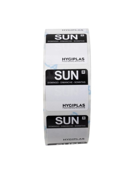 Etiquettes alimentaires noir Hygiplas 24mm - Lot 1000