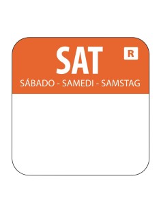 Etiquettes alimentaires orange Samedi 24mm - 1000 pcs
