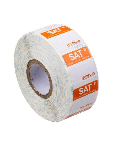 Etiquettes alimentaires orange Samedi 24mm - 1000 pcs