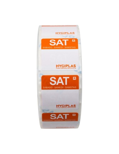 Etiquettes alimentaires orange Samedi 24mm - 1000 pcs