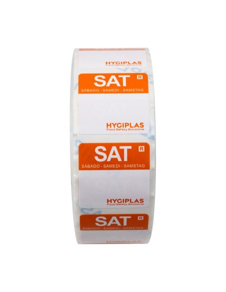 Etiquettes alimentaires orange Samedi 24mm - 1000 pcs