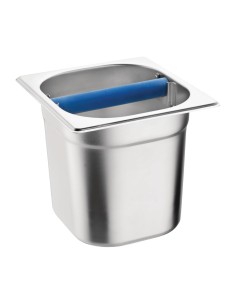 Bac à marc de café GN 1/6 avec barre de frappe - inox