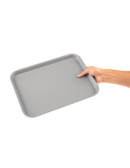 Plateau fast food en plastique Olympia Kristallon gris