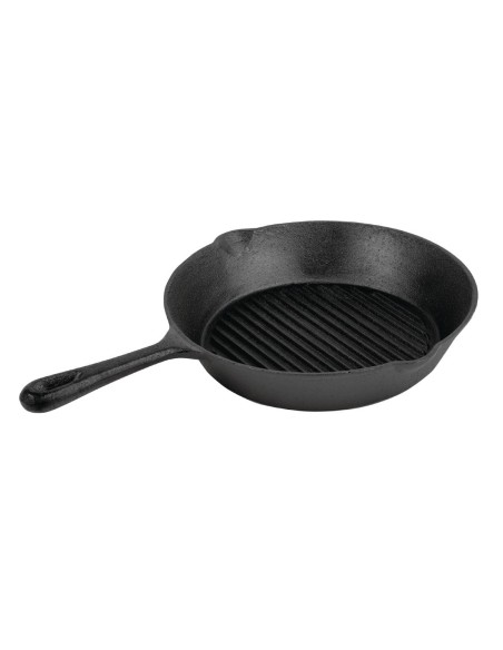 Poêle gril rainurée ronde en fonte Vogue 267 mm