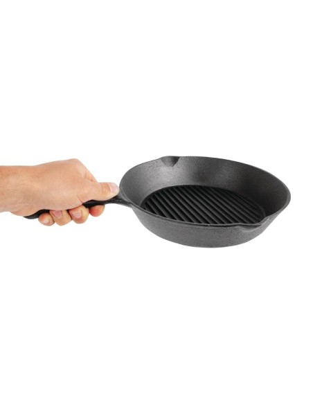 Poêle gril rainurée ronde en fonte Vogue 267 mm
