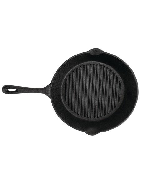 Poêle gril rainurée ronde en fonte Vogue 267 mm